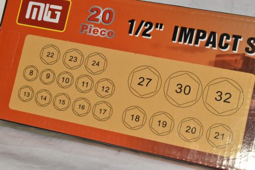 Gépi dugókulcs készlet 1/2" 20 darabos
