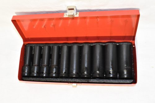Gépi hosszított dugókulcs készlet 1/2" 10 db-os