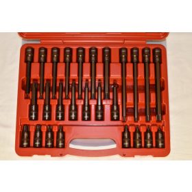   Hosszított TORX készlet 1/2"-os csatlakozással, 26 darabos