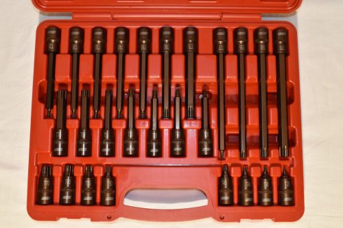 Hosszított TORX készlet 1/2"-os csatlakozással, 26 darabos
