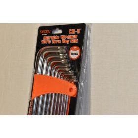 Furatos, lyukas TORX kulcs készlet, 10 darabos