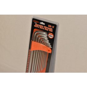 Furatos, lyukas TORX kulcs készlet, 10 darabos
