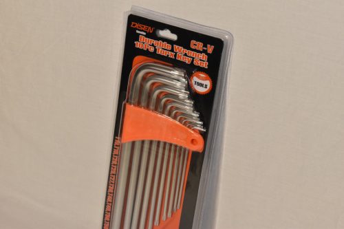 Furatos, lyukas TORX kulcs készlet, 10 darabos