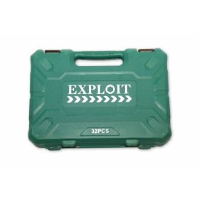 32 db-os dugókulcs készlet, 1/2"-os, racsnival