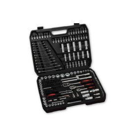   216 db-os dugókulcs készlet, 1/4", 3/8", 1/2"-os racsnikkal és villáskulcsokkal