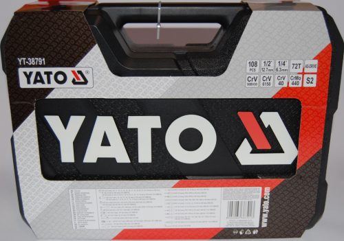 YATO 108 db-os dugókulcs készlet 1/2"-1/4"